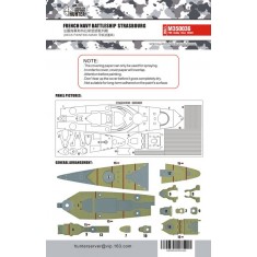 1/350 French Navy Strasbourg Battleship Deck Paint Masking for HobbyBoss kit #86507