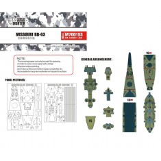1/700 USS Missouri BB-63 Deck Paint Mask for Academy kit #14222