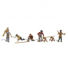 HO Scale Carpenter Crew (5 figures w/acc)