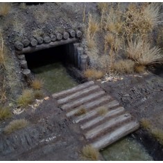 1/35 Wooden Drain Tunnel and Log Bridge