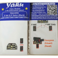 1/48 F-86E/F Sabre (Black) Instrument Panel for Hasegawa/Eduard/Revell kits