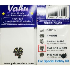 1/72 P-40 N Middle (N-10 N-15) Instrument Panel for Special Hobby kits