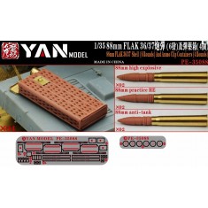 1/35 88mm Flak 36/37 Ammunition (6 Rounds) with 4 Ammo Boxes