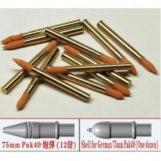1/35 German 75mm Pak40 Shell Set (12pcs)
