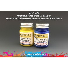 Michelin Pilot Blue & Yellow Paint Set for Shunko Decals SHK D214 2x30ml 