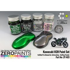 Kawasaki H2R Paint Set 4x30ml + Chrome Buffering Powder