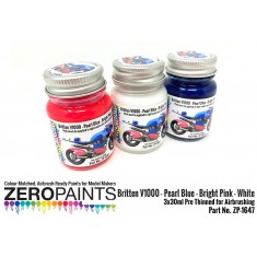 Britten V1000 - Pearl Blue - Bright Pink - White Paints (3x 30ml)