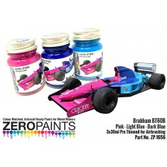 Brabham BT60B Pink - Dark Blue - Light Blue Paint Set 3x30ml