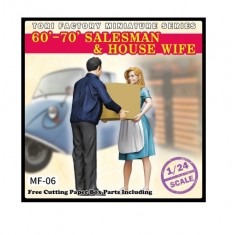 1/24 60'-70' Salesman & House Wife (2 Figures)