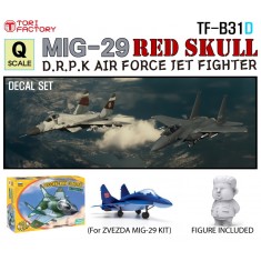 Q Scale North Korean AF MIG-29 RED SKULL Decal set with Figure