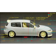 1/24 Honda Civic EG6 Spoon Parts Set for Hasegawa Kit
