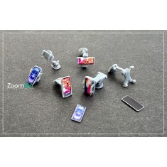 1/24 6x Phone and Holder Set