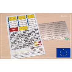 1/24 - 1/25 European Union License Plates Ver. A (black text) Decal and PE