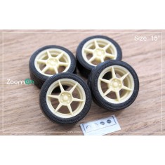 1/24 16'' Buddy Club P1 Rim set with Tyres