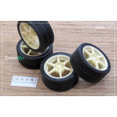 1/24 17'' Buddy Club P1 Rim set with Tyres