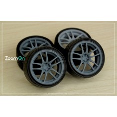 1/24 16'' Work Emotion CR Kai Rim set with Tyres