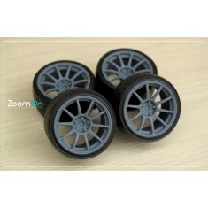 1/24 15'' WedsSport TC105N Rim set (4 holes) with Tyres