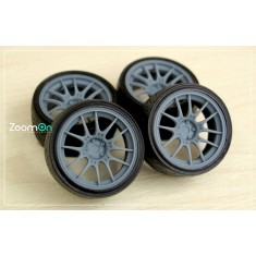 1/24 17'' Enkei GTC02 Rim set (5 holes) with Tyres