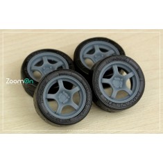 1/24 17'' Rays 57CR Rim set (5 holes) with Tyres