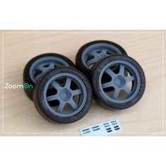 1/24 14'' Rays Volk Racing TE37 Cup Rim set with Tyres