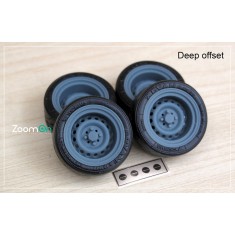 1/24 15'' Bridgestone Super R.A.P Rim set (Deep) with Tyres