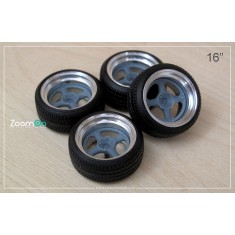 1/24 16'' SSR MK2R Rim Set (Metal Ring + Stretch Tyre)