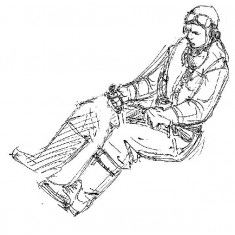 1/32 North-American P-51D Mustang Forward Facing Pilot (1 figure)