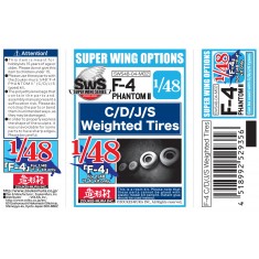 1/48 F-4C/D/J/S Phantom II Weighted Tyres (4pcs) for #SWS48-04/05/06