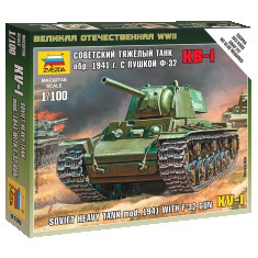 1/100 (Snap-Fit) Soviet Heavy Tank KV-1 Mod.1941 with F-32 Gun