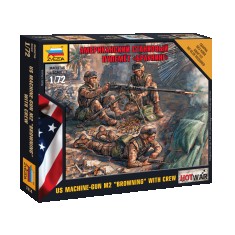 1/72 (Snap-Fit) US Machine Gun M2 Browning with Crew