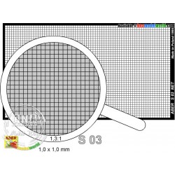 Photo-etched Net 1.0mm x 1.0mm (Dimension without frame: 75mm x 42mm)