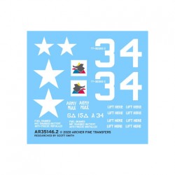 Archer 1/35 M4A3E8 Sherman Tank Markings US 15th Battalion 6th AD WWII AR35146 