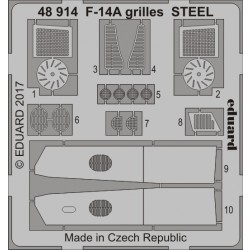 1/48 Grumman F-14A Tomcat Grills Set for Tamiya kit (Steel, 1 Photo-Etched Sheet) 1/48 Grumman F-14A Tomcat Grills Set for Tamiya kit (Steel, 1 Photo-Etched Sheet)