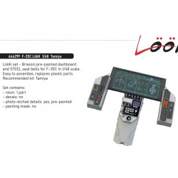 1/48 F-35C Dashboard and Seatbelts for Tamiya kits 1/48 F-35C Dashboard and Seatbelts for Tamiya kits