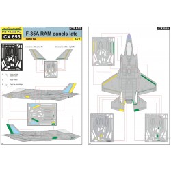 Eduard 1/72 scale F-35A RAM panels late paint mask for Tamiya - CX655 Eduard 1/72 scale F-35A RAM panels late paint mask for Tamiya - CX655