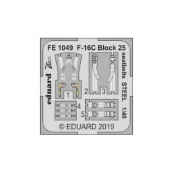 1/48 General Dynamics F-16C Fighting Falcon Block 25 Seatbelts Set for Tamiya kits 1/48 General Dynamics F-16C Fighting Falcon Block 25 Seatbelts Set for Tamiya kits