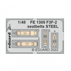 1/48 Grumman F3F-2 Seatbelts set for Academy kits 1/48 Grumman F3F-2 Seatbelts set for Academy kits
