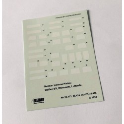 Decals for 1/35 German License Plates without Frames Decals for 1/35 German License Plates without Frames