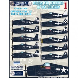 Furball 1/72 decals Colors & Markings of USN F6F-5 Hellcats Pt1 - FDS7204 for Eduard