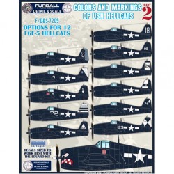 Furball 1/72 decals Colors & Markings of USN F6F-5 Hellcats Pt2 - FDS7205 for Eduard
