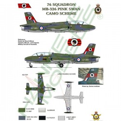 RAAF Decals for 1/48 Aermacchi MB 326H Macchi 76 SQN (Pink Swan scheme) A7-005 RAAF Decals for 1/48 Aermacchi MB 326H Macchi 76 SQN (Pink Swan scheme) A7-005