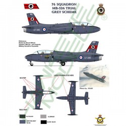 RAAF Decals for 1/48 Aermacchi MB 326H Macchi 76 SQN (Standard grey scheme) A7-080 RAAF Decals for 1/48 Aermacchi MB 326H Macchi 76 SQN (Standard grey scheme) A7-080