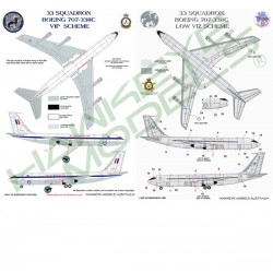 RAAF Decals for 1/100 Boeing 707-338 33 SQN (High/Low-Vis schemes) Tanker/VIP Aircraft RAAF Decals for 1/100 Boeing 707-338 33 SQN (High/Low-Vis schemes) Tanker/VIP Aircraft