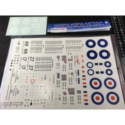 RAAF Decals for 1/72 Avro Lincoln Mk30/31 Covers ALL Squadrons RAAF Decals for 1/72 Avro Lincoln Mk30/31 Covers ALL Squadrons