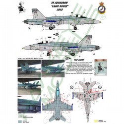RAAF Decals for 1/48 McDonnell Douglas F/A-18A Hornet 75 SQN RAAF Decals for 1/48 McDonnell Douglas F/A-18A Hornet 75 SQN