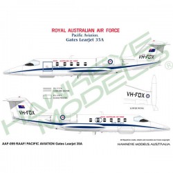 RAAF Decals for 1/72 Gates Learjet 35A RAAF - Pacific Aviation RAAF Decals for 1/72 Gates Learjet 35A RAAF - Pacific Aviation