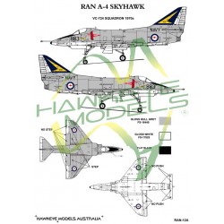 Australian RAN Decal for 1/48 A-4G Skyhawk VC-724 SQN 1970s (Blue tail / yellow flash) Australian RAN Decal for 1/48 A-4G Skyhawk VC-724 SQN 1970s (Blue tail / yellow flash)