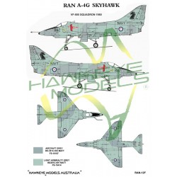RAN Decal for 1/72 A-4G Skyhawk VF-805 SQN 1980s (Camo with black rook on tail) RAN Decal for 1/72 A-4G Skyhawk VF-805 SQN 1980s (Camo with black rook on tail)