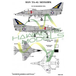 Australian RAN Decal for 1/48 TA-4G Skyhawk VC-724 SQN 1970s (Blue tail / yellow flash) Australian RAN Decal for 1/48 TA-4G Skyhawk VC-724 SQN 1970s (Blue tail / yellow flash)