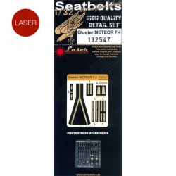HGW 1/32 Gloster Meteor F.4 - Seatbelts for HK Models - 132547 HGW 1/32 Gloster Meteor F.4 - Seatbelts for HK Models - 132547
